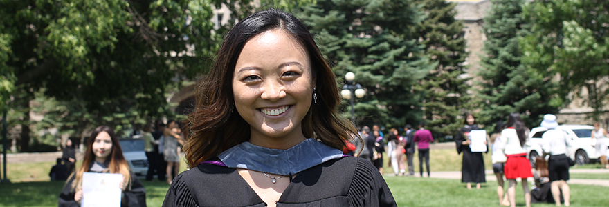 Graduate smiling